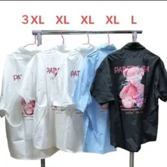 3XL 白 1枚 半袖シャツ バックプリント 韓国系 オーバーサイズ 白 1枚