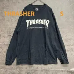 スラッシャー メンズロンT S相当 黒 スケートブランド カジュアル【7149】