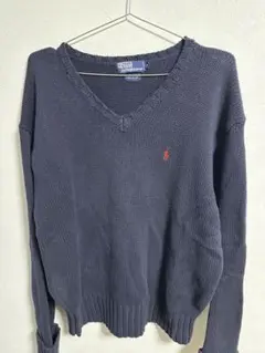 ポロ ラルフローレン Vネック セーター ネイビー M
