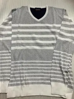 お値下げ中・Nicole Club For Men ストライプ Vネック ニット