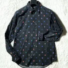 ポールスミス★SCRIBBLE SPOT PRINT★マルチ色ドット長袖シャツM