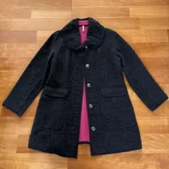 【美品】黒色ウールコート