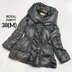 ROYAL PARTY ブラックダウンジャケット 軽量ダウン　ボリュームカラー