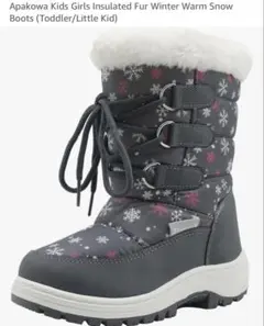 Apakowa 内側ボアで暖かい！スノーブーツ キッズ 女の子　15.6cm