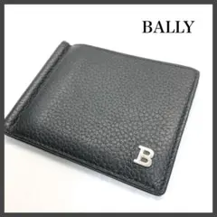 美品✨　BALLY バリー　二つ折り財布 マネークリップ　本革　ブラック　Bロゴ