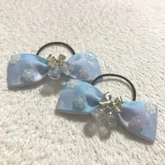 アナと雪の女王　エルサ　ヘアゴム　ハンドメイド　女の子　ディズニー　プリンセス