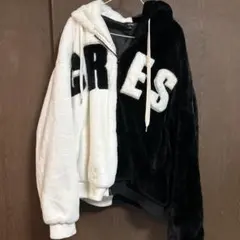 【美品】バイカラーフリースジャケット メンズ LL