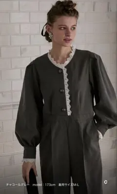 新品BONLECILL noirレースドッキングボリュームスリーブ　パンツ