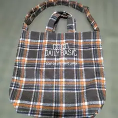 coen チェック柄 2wayト－トバッグ