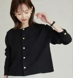 ROPÉ PICNIC ロペピクニック　ミラノリブ 金ボタン ニットカーディガン