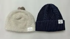 ベビーニット帽子　breeze バースディ　2点セット　冬　男の子　46-50