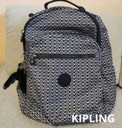 【KIPLING】キプリング　リュック 大きめ 幾何学模様