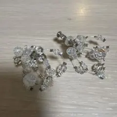 クリアビーズ フープイヤリング