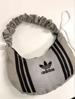 再構築リメイクadidas ストライプ ハンドバッグ グレー