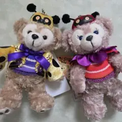 ダッフィーシェリーメイぬいぐるみバッジ ハロウィンてんとう虫 ディズニーぬいば
