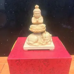 불상 [후겐 보살] 악의 일본을 물리치기 위해 본상을 보호하는 일본 편백나무 고급 목조 미니어처 불상