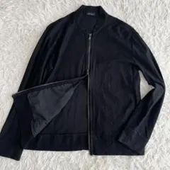 【良品】ジョセフオム　ジップアップ　ブルゾン　ドライバーズニット　黒　50のサムネイル