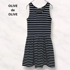 OLIVE de OLIVE ワンピース ノースリーブ フレア ネイビー Fのサムネイル
