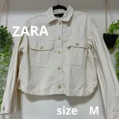 ZARA アイボリー クロップドジャケット ゴールドボタン　レディース　アウター