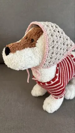 犬帽子　バブーシュカハンドメイド