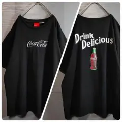 コカコーラ バックプリント Tシャツ 刺繍ロゴ LL ブラック ◆のサムネイル
