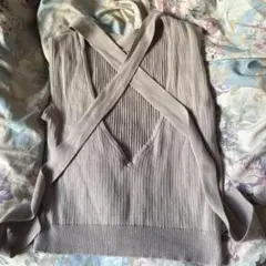 Lip Serviceリブ編みノースリーブニット