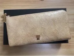 箱付き 美品 ANNA SUI ローズ柄 L字ジップ 長財布 ベージュ 最終価格