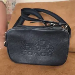 【正規品】価格応相談　COACH ショルダーバッグ ダークブルー レザーのサムネイル