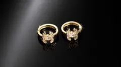 CHANEL フープピアス ゴールド クリスタル