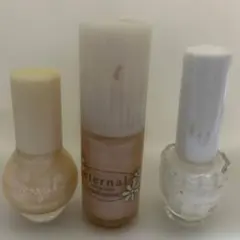 ベージュ・ホワイトネイル　3本セット