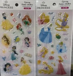セリア　Disney プリンセス エポキシステッカー 2シート