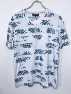 semanticdesign 古着 ボーダー抜きボタニカル柄 Vネック Tシャツのサムネイル