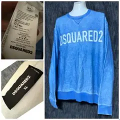 Dsquared2 21AW 顔料コーティング　ロゴスウェット　水色　イタリア製のサムネイル