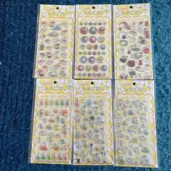 たまごあし ぷっくりシール 立体シール ドロップシール 6種類　コンプリート