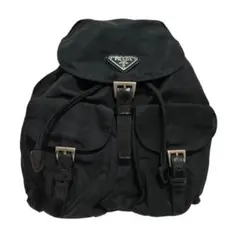 PRADA　プラダ　バックパック　ミニリュック　ナイロン　ブラック　ロゴプレート