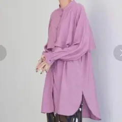 美品 M アメリカンホリック バンドカラーフリルシャツ チュニック