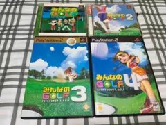 PS みんなのGOLF・2・PS2 みんなのGOLF3・4 付属物充実