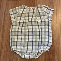 petit main チェック柄ロンパース 80cm