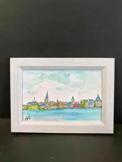 小さな水彩画原画 ベルンの町角 スイス 7614 - メルカリ