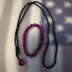 ブレスレット&ネックレスセット　紫