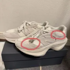 ニューバランス ワープド ランナー　厚底 Dワイズ ベージュ ホワイト