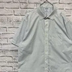 ブルックスブラザーズ半袖シャツ！ホワイトブルーチェックXL 0515