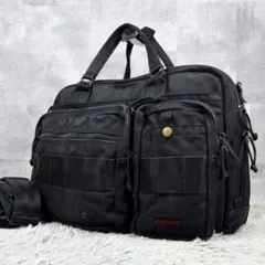 A4 美品 PORTER キャンバス ビジネスバッグ 2way ファスナー 黒