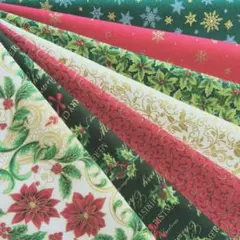 クリスマス　パッチワークカットクロス７枚セット