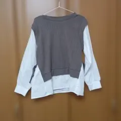 【Avail】ベストドッキングシャツ サイドリボン ブラウン