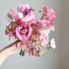 ウェディングブーケ　ブートニア付き　アーティフィシャルフラワー