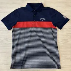Callaway ストライプポロシャツ ネイビー/レッドのサムネイル