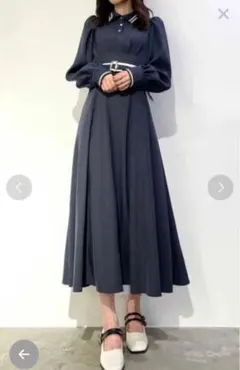 【未使用】dazzlin バイカラーラインシャツワンピース