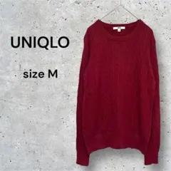 UNIQLO ユニクロ セーター コットン カシミヤ ケーブル クルーネック