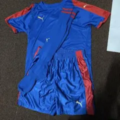 Puma サッカーウェアセット 青と赤　L